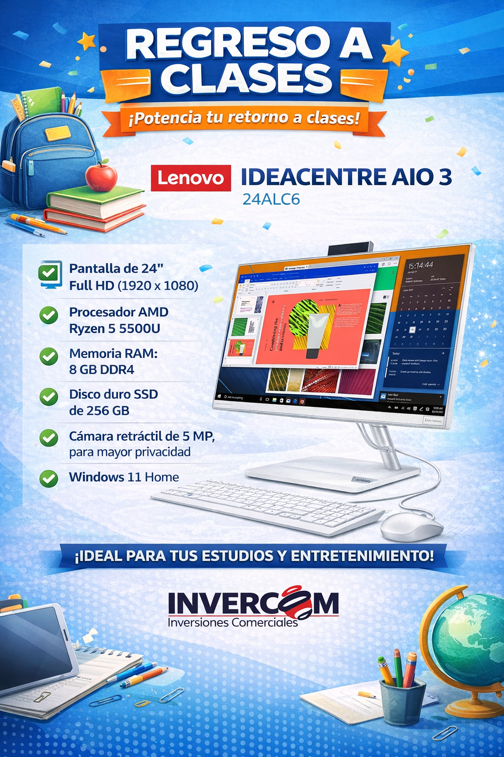 LENOVO IDEACENTRE AIO 3 24ALC6 R5 8GB 256