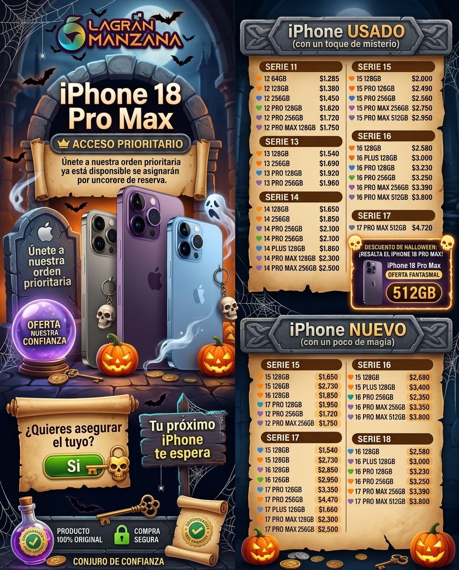 Promo listado iphones halloween